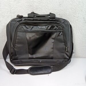 Targus Black Nylon Laptop Messenger Bag Briefcase Padded Shoulder Strap Travel